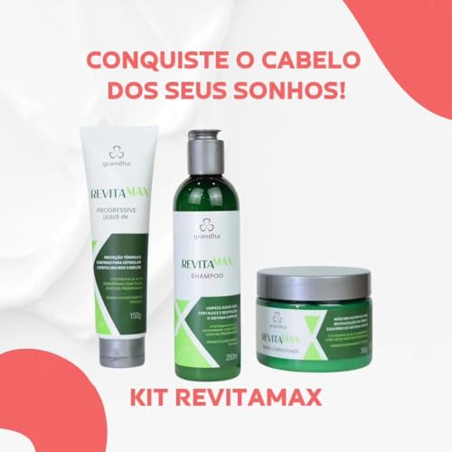 Kit Grandha Revitamax Home Care para Fortalecimento Capilar e Revitalização dos Cabelos Danificados