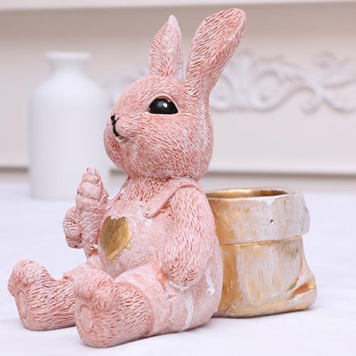 Lapin de Pâques en résine : figurine décorative maison, fête et bureau