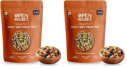Image of Open Secret Panchmeva Dry Fruits | 200gm, 5 Superfood in 1 Mix | Dry Fruits Mixed pack, Mixed Dry Fruits, Mix Dry Fruits, Mixed Nuts, Contains Cashews, Almonds, Pista & more Healthy Snacks (Pack of 2)