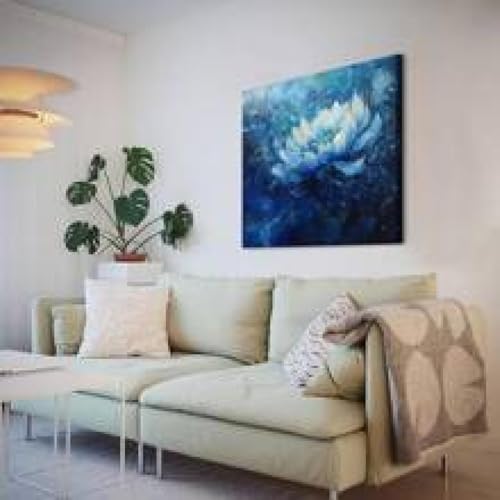 Nénuphar bleu toile art mural décoration maison grande affiche peinture murale - 3