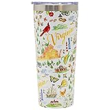 Boston International Rosanne Beck State Collection Stainless Steel Travel Tumbler with Lid, 22-Ounces, Virginia