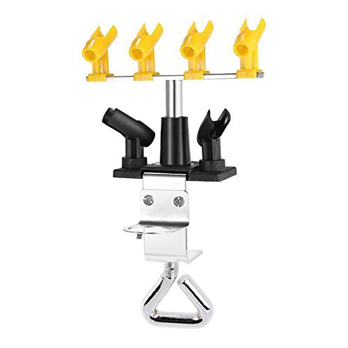 Langlengtec Airbrush Holder Clamp-on Style Air Brush Station Stand Kit Holds Up to 6 Airbrushes