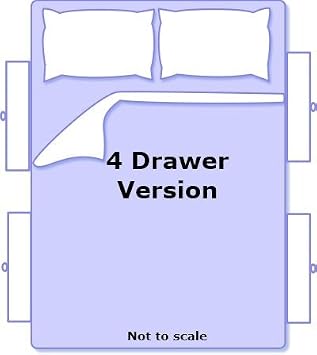 Bed Centre Divan Bed with Spring Mattress 4 Drawers and Headboard in (King Size 200x57x150, Cream)