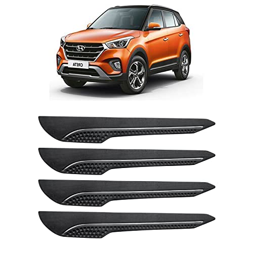 Image of AOSIS-Car Bumper Protector /Bumper Guard for Hyundai Creta with Single Chrome Stripe (4-Pcs)