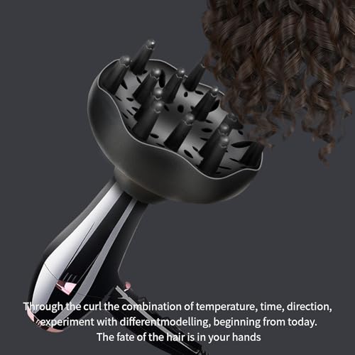 Diffuser Attachment for Hair Dryer, Blow Dryer Nozzle-Specific Hair Diffuser for Curly Hair and Natural Wavy Hair, Suitable for Hair Dryers 4.0-4.4cm (Black)
