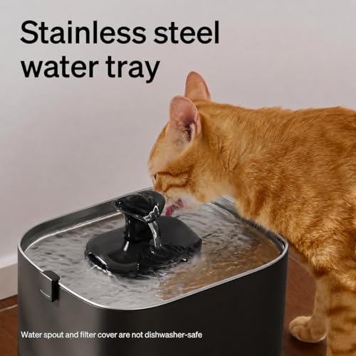 PETLIBRO Upgrade Cat Water Fountain Stainless Steel Tray, Dockstream 2 Cat Fountain Indoor, 3L/101oz Auto Cat Fountains for Drinking, App Monitoring Pet Water Fountain Dog, 5G WiFi Cat Water Dispenser - Image 7
