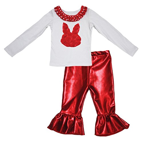 L/Chemise lapin floral fille en coton blanc pour tenues de fête 1-8 ans