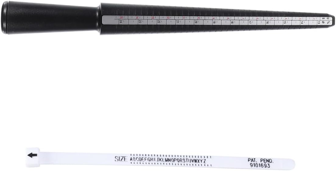 Cabilock Ring Sizer Measuring Stick and Finger Ring Measuring Tool Set UK Size with Plastic Mandrel and Tape for Jewelry Making and Crafting