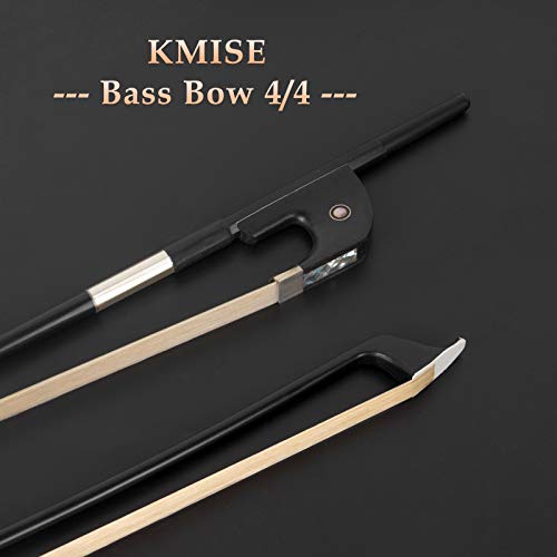 image for Kmise 4/4 Bass Bow Upright Bass Carbon Fiber Bow Ebony Frog Natural Ho