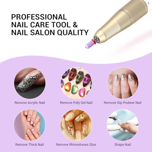 Image of MelodySusie Ceramic Nail Drill Bit, 3 /32'' Smooth Round Top Large Barrel Bits, Suitable for Manicure Pedicure Cuticle Gel Polishing, Beginners Bits, Purple, Series Bit-S, Fine