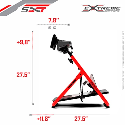 Extreme Simracing Suporte Para Volante Cockpit Simulador SXT V2 Vermelho