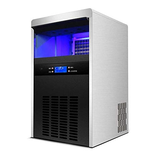 ywewsq Automatische elektrische Arbeitsplatten-Eismaschine, 65 Pfund in 24 Stunden, Edelstahl