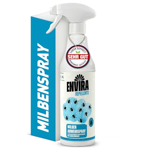 Envira Milbenspray für Matratzen 500 ml - Hochwirksames Abwehrspray gegen Milben & Hausstaubmilben - Anti Milben Spray - Milbenschutz für Allergiker - Mit dezentem Zitrusduft, geruchsarm