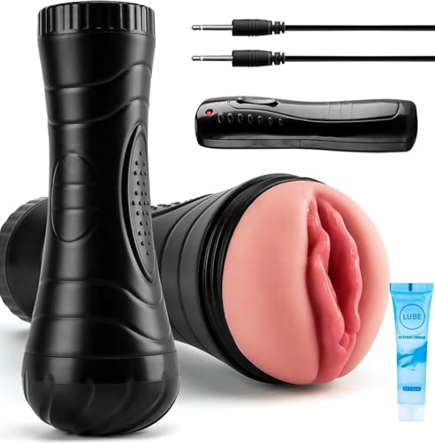 7.5in Vibrating Male Masturbation Cup Mens Sex Toys for Men Male Masturbator Adult Toys Vibrating squeezable Pocket Pussy Detailed Vagina Plump and Soft Flesh Masturbation Stroker Man Sex Toy