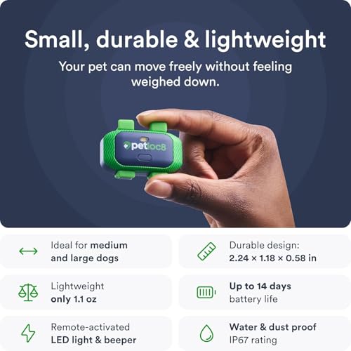 Image of Dog GPS Tracker - Real-Time Location Tracking Device with App - Smart Alerts & Geo-Fence - Collar-Compatible, Waterproof - Long-Life Battery - iOS & Android (12-Mo Subscription Included)