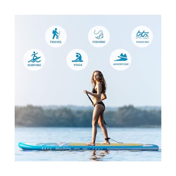 Inflatable Stand Up Paddle Board 10'7''x34'' with Durable SUP Accessories, Wide Paddleboard Stable Design, ISUP Carry Bag, Paddle, Pump, Leash, Non-Slip EVA Deck for Adults&Youth of All Skill Levels - Image 7