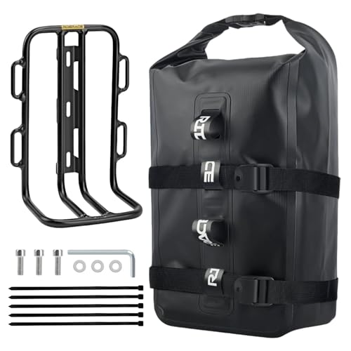 Aolawco Gabeltaschen Fahrrad 8L Fahrradtasche Fahrrad gabeltasche Vorderrad mit Vielseitiger Halterung 100% Wasserdichtes Fahrradtasche Gabel für MTB Rennräder