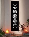Ohhvvow Moon Phase Wall Art Painting, 47L x 11.8W Black and White Modern Abstract Canvas Wall Art Painting for Living Room Bedroom Decor, Contemporary Artwork for Home Office, Unframed