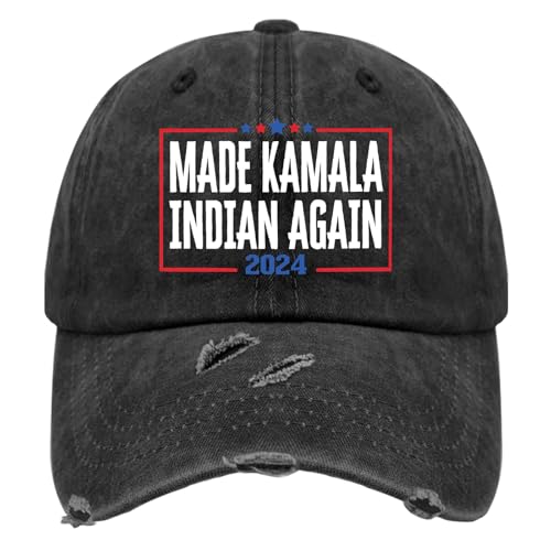 Made Kamala Indian Again Hats for Mens Washed Distressed Baseball Cap Classic Washed Workout Hats