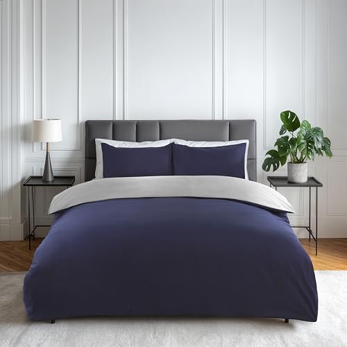 Emma Barclay Lyla Reversible Duvet Set in Navy/Grey - King