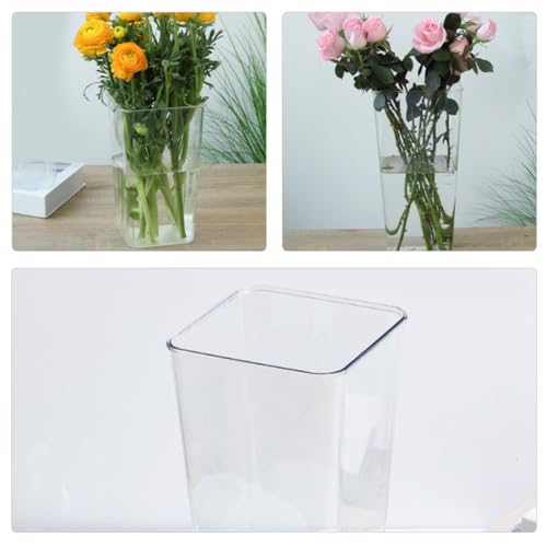 Seau à fleurs en acrylique transparent, vase décoratif et récipient moderne de table
