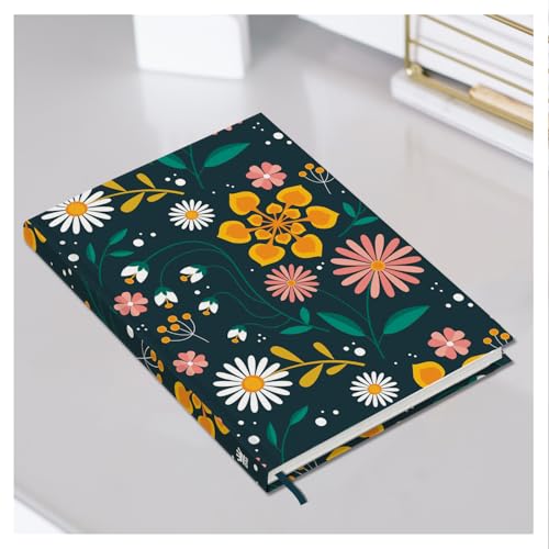 Image of Hard Bound Notebook for Girls & Women | A5 Ruled Journal | 192 Pages | 80 GSM Premium Paper | Designer Laminated Cover | Ribbon Bookmark | Notebook for School, College, Office, Journaling & Note Taking (DM4004)