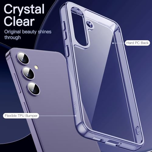 Image of JETech Cover Case for Samsung Galaxy S24 5G, Non-Yellowing Shockproof Bumper Protective Phone Cover, Anti-Scratch Hard PC Back (Cobalt Violet)