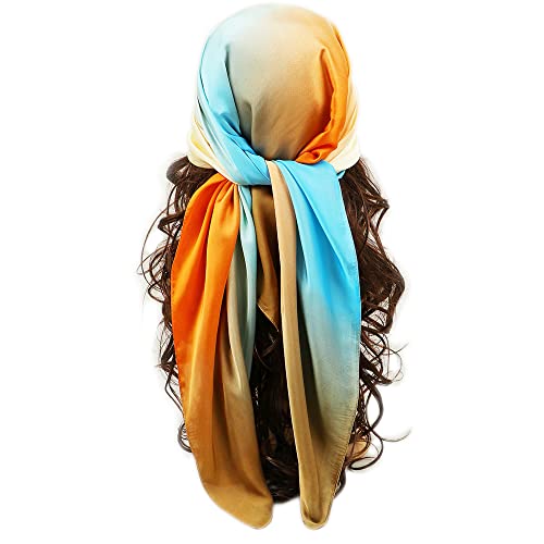 Your Smile Silk Like Scarf Women's Fashion Pattern Large Square Satin Headscarf Headdress (216) #TOP1