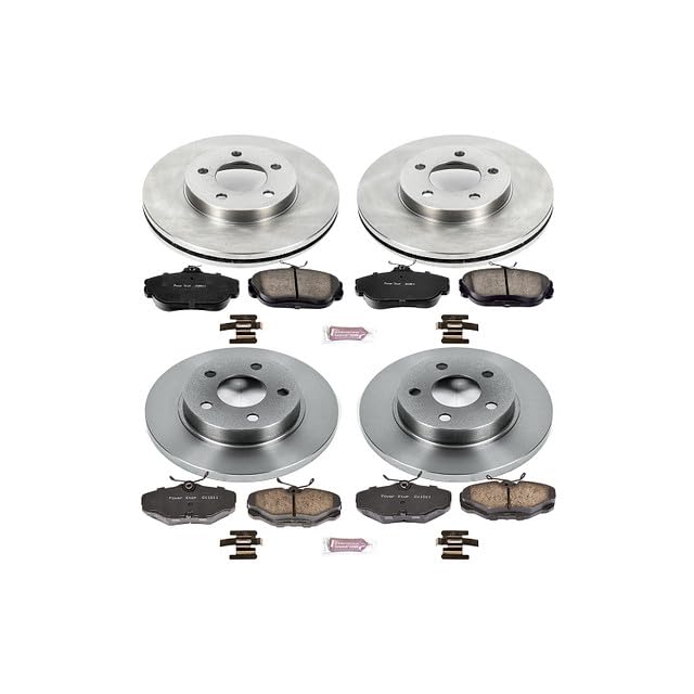 Image of PowerStop Front and Rear Brake Kit for Ford Taurus 1994-00 |Lincoln Continental 1993-94 |Mercury Sable 1994-00 - Z17 Ceramic Brake Pads & Disc Rotors Replacement, KOE1328