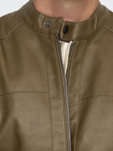 Only & Sons Herren Onsmike Pu Racer Jacket OTW Noos, Monks Robe, x_s – Ansicht 7