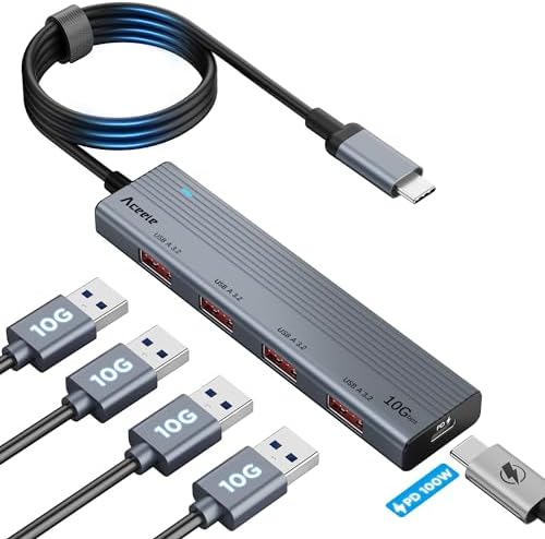 ACASIS Hub USB 3.2 Alimentato A 16 Porte (8x USB-A + 8x USB-C) Con Alimentatore 96W – Per PC, Laptop E Gaming - 2