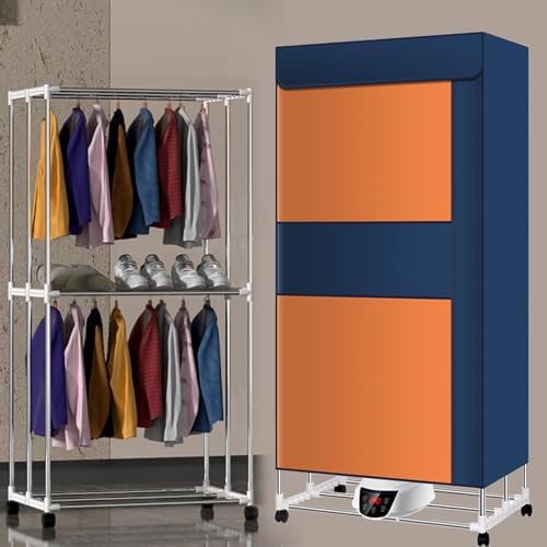 Verwarmde wasdrogers Indoor Electric, Sneldrogende Bescherming tegen oververhitting Verwarmde droger, Touch Screen Energiebesparing Verwarmde kleding Luchter met deksel inbegrepen Nat weer, Geel - Image 8