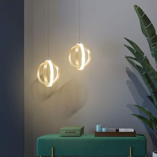 Lámpara colgante LED de doble anillo para decoración de dormitorio 2