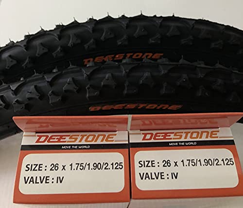  2 Copertoni MTB Deestone 26 X 1.90 + 2 Camere d\'aria Bici 26\