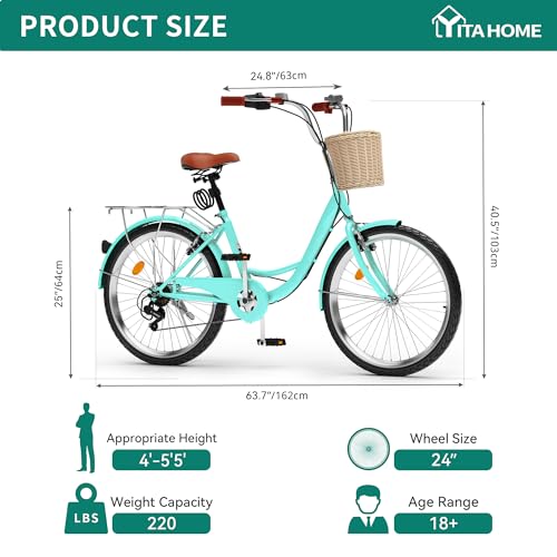 Yitahome MAYIHVPNSC 24 & 26 Inch Beach Cruiser Bike For Women thumb #1