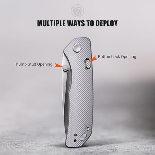 Image of Vosteed Marten Pocket Knife, 2.98 inch 154CM Blade, Top Liner Lock, Micro Milling + Particle Anodized Aluminum Handle, EDC Folding Knives for Men & Women's Gifts - A1601
