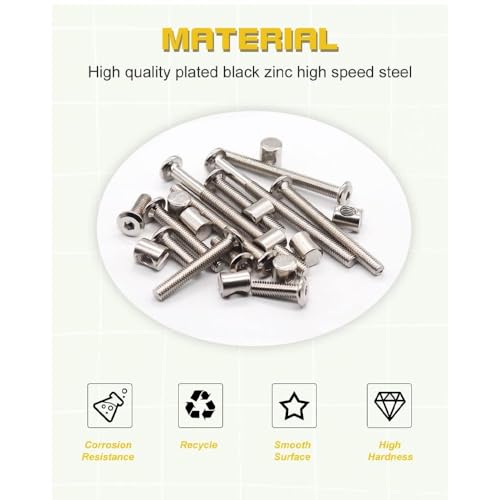 Image of Crib Screws Hardware Replacement Kit- Baby Bed Frame Bolts &Barrel Nuts Set for Delta /Graco /Dream,M6x20mm /40mm /60mm /80mm Hex Drive Socket Cap Screws Barrel Nuts. (Silver-28set)