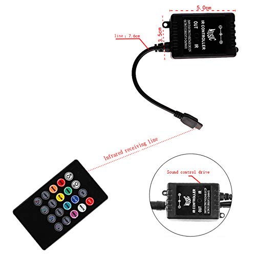 Zwbfu Carro RGB LED Faixa de luz Atmosfera Pé Ambiente Luzes um para quatro controle de voz Luzes de