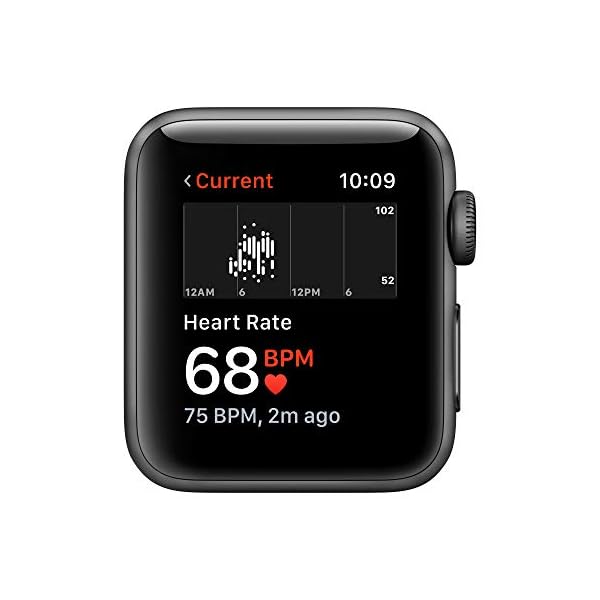 Apple Watch Series 3 [GPS 38mm] Smart Watch w/Space Gray Aluminum Case & Black Sport Band. Fitness & Activity Tracker, Heart Rate Monitor, Retina Display, Water Resistant
