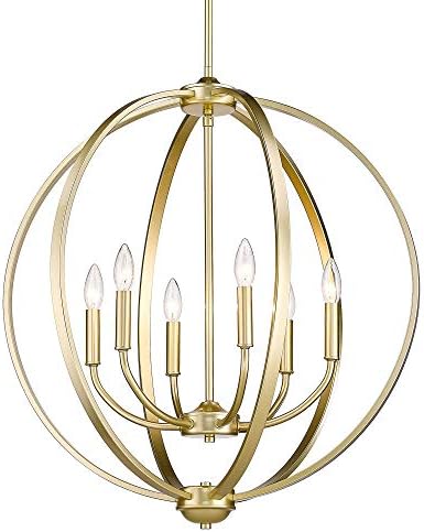Golden Lighting 3167-6 OG Colson Chandelier, Olympic Gold- Dining Room Chandelier, Dining Chandelier, Dining Chandeliers over table, Chandelier Dining Room, Dining Table Chandelier,
