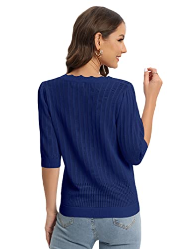 Image of Womens Cropped Cardigan Knit Shrugs for Dresses Tops V Neck Button Down Cardigans Sweaters