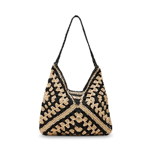 Image of Steve Madden Women's Steve Madden Bora Straw Crochet Hobo