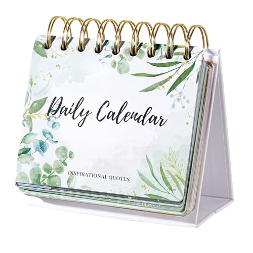 Motivational Calendar - Daily Flip Calendar with 366 Inspirational Quotes 5.5 x 4.8 Perpetual Desk Calendar Desk Accessories Office Decor Inspirational Gifts for Women Office Supplies for Women