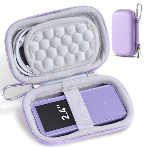 AGPTEK Étui Lecteur MP3 MP4 Portable Mousqueton Violet