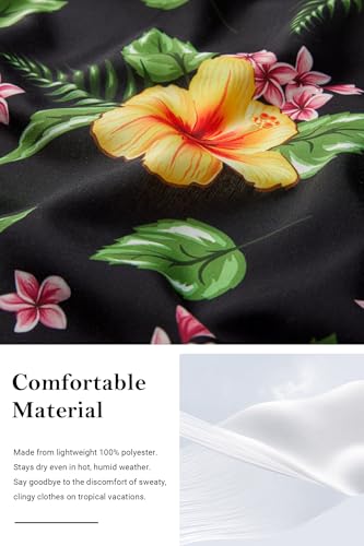 Image of Enlision Men's Hawaiian Shirt Short Sleeve Casual Summer Beach Aloha Shirt Floral Button Down Tropical Hawaii Shirts