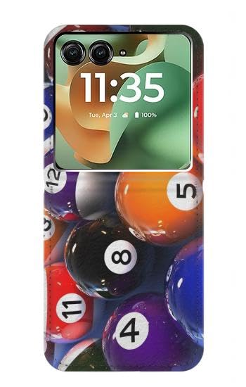Housse Cuir Motorola Razr 70+ 60+ Motif Billard - Protection Clapet Flip
