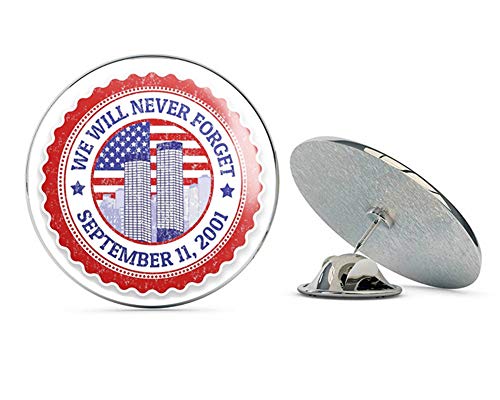 Never Forget September 11th 2001 - Memorial Round Metal 0.75