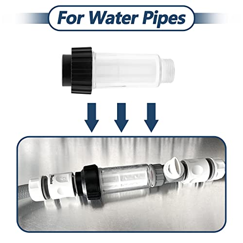 DERASL Wasserfilter für Kärcher 4.730-059.0 47300590 für Hochdruckreiniger 3/4 Zoll Anschluss (mit Filterkartusche) für Kärcher K2 K3 K4 K5 K6 K7-3 Pack