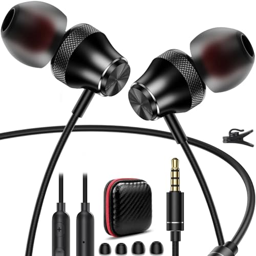 3.5mm Earbuds Wired Earphone for Kindle Fire HD 10 8 Kids Pro Tablet, in-Ear Noise Canceling Soft Airplane Headset 3.5 Jack Headphone for Samsung A42 A32 A15 A14 A13 5G A03s Chromebook Laptop