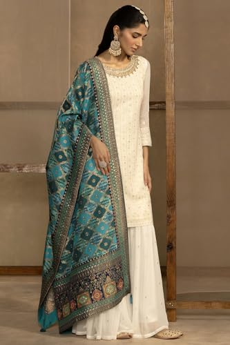 Image of Soch Womens Georgette Embroidered Suit Set With Beads And With Stones